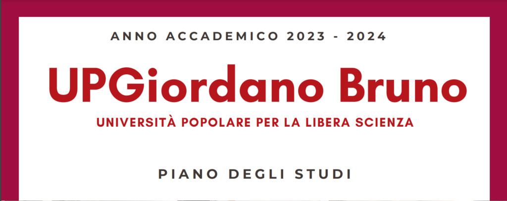 Il pIano di Studi 2023-24 del'Università Popolare Giordano Bruno
